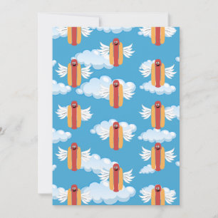 Voedsel Feestje Cartoon Hotdog Bedankkaart