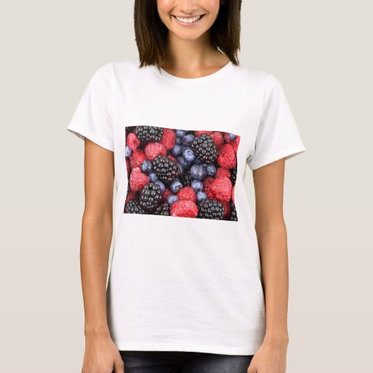 Voedsel fruit bessen patroon t-shirt (Voorkant)