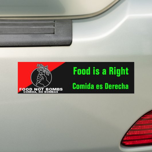 Voedsel geen bombs bumpersticker (Op auto)
