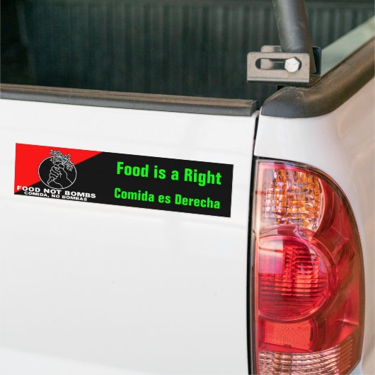 Voedsel geen bombs bumpersticker (Op Truck)