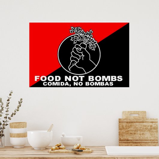 voedsel geen bommen poster (Keuken)
