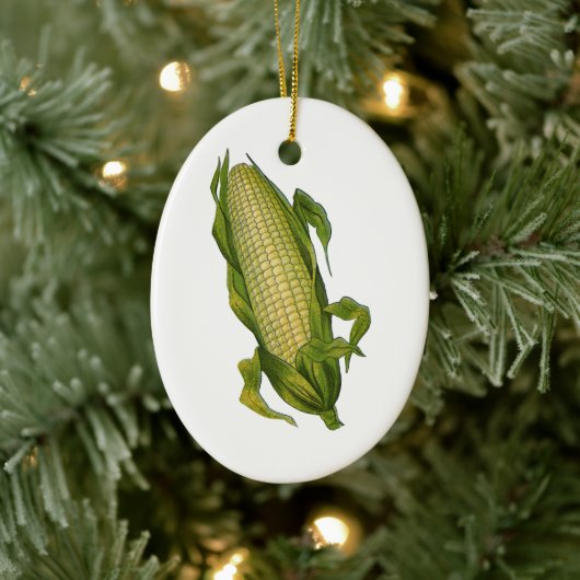  voedsel, gezonde groenten, maïs op de krab keramisch ornament (Boom)