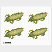 voedsel, gezonde groenten, maïs op de krab rechthoekige sticker (Vel)