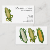  voedsel, gezonde groenten, maïs op de krab visitekaartje (Voorkant / Achterkant)