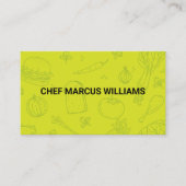 Voedsel Groene Achtergrond | Chef  Visitekaartje (Voorkant)