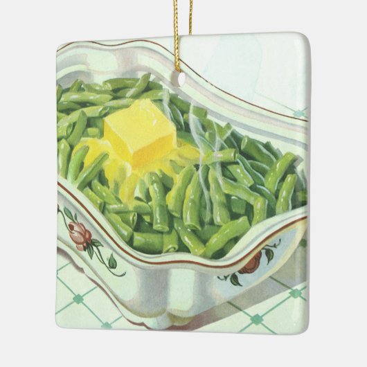  voedsel, groene Bean Casserole met boter Keramisch Ornament (Links)