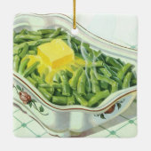 voedsel, groene Bean Casserole met boter Keramisch Ornament (Achterkant)