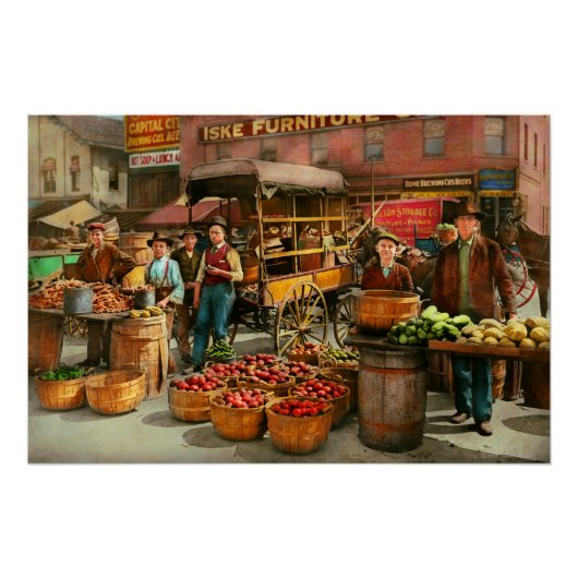 Voedsel - Groenten - Indianapolis Markt 1908 Poster (Voorkant)