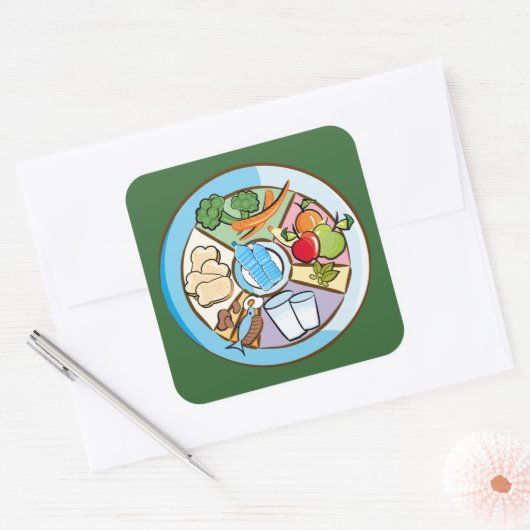 Voedsel Groepen vierkante sticker (Envelop)