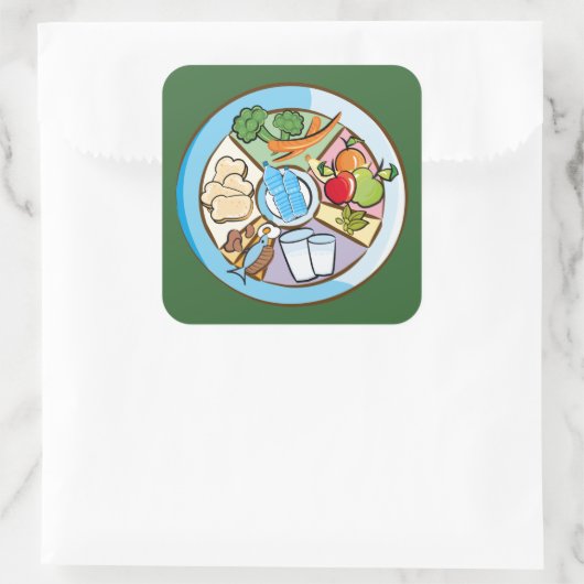 Voedsel Groepen vierkante sticker (Tas)