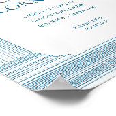 Voedsel hoektafel Teken in blauw Poster (Hoek)