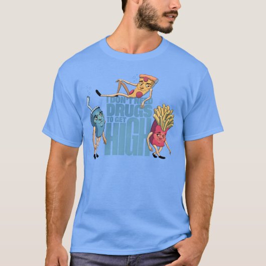 Voedsel hoog in suiker grappig t-shirt (Voorkant)