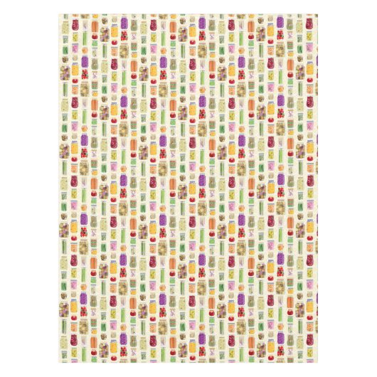 Voedsel inblikken potten - Geel Tafelkleed (Voorkant)