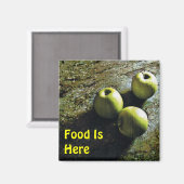 Voedsel is hier Fridge Magnet met appels (Voorkant / Achterkant)