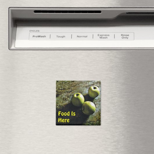 Voedsel is hier Fridge Magnet met appels (Insitu (Vaatwasser))
