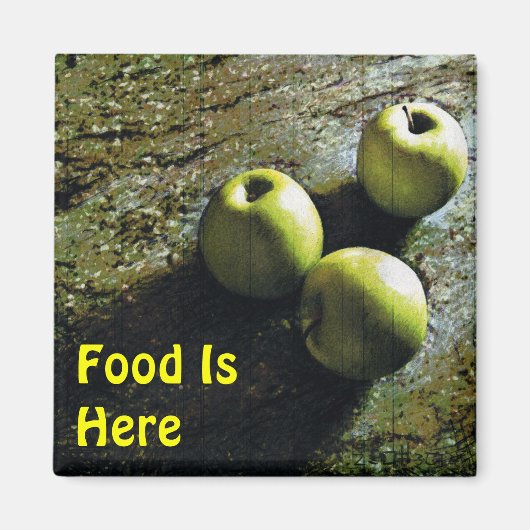 Voedsel is hier Fridge Magnet met appels (Voorkant)