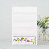 Voedsel  Keuken Art Lined Stationery Briefpapier (Staand voorkant)