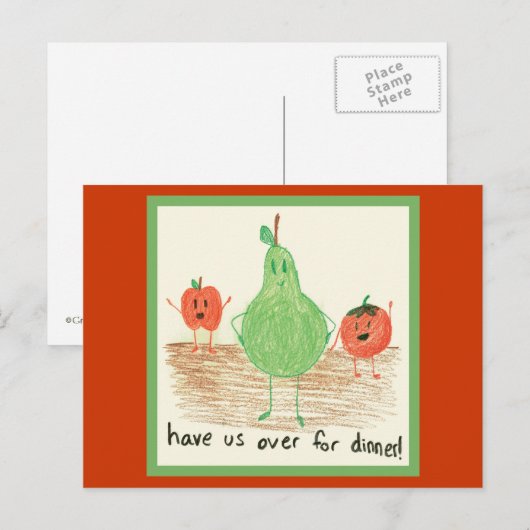 Voedsel kunst voor kinderen briefkaart (Voorkant / Achterkant)