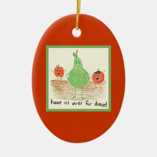 Voedsel kunst voor kinderen keramisch ornament (Voorkant)