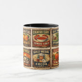 voedsel labels in vintage stijl mok (Midden)