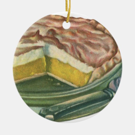 voedsel, Lemon Meringue Pie Dessert Keramisch Ornament (Voorkant)