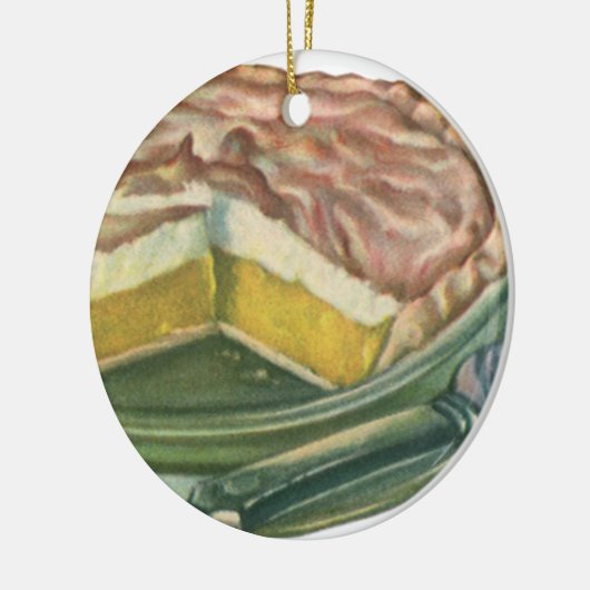  voedsel, Lemon Meringue Pie Dessert Keramisch Ornament (Links)