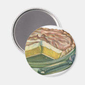  voedsel, Lemon Meringue Pie Dessert Magneet (Voorkant / Achterkant)