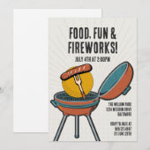 Voedsel Leuk Vuurwerk Barbecue 4 juli BBQ Party Kaart (Voorkant / Achterkant)