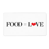 Voedsel = Liefde Etiket (Voorkant)