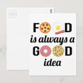 Voedsel Lover I - "Voedsel is altijd een goed idee Briefkaart (Voorkant / Achterkant)