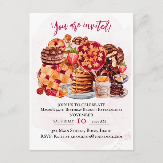 Voedsel Lover, uitnodiging van Dessert Lover Party (Voorkant)