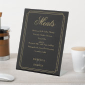 Voedsel Menu Zwart en Goud Classic Art Deco Reclamebord Met Voetstuk (Insitu)