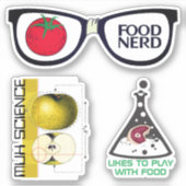 Voedsel nerd koken culinaire wetenschap foodie sti sticker (Voorkant)
