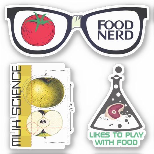 Voedsel nerd koken culinaire wetenschap foodie sti sticker (Voorkant)