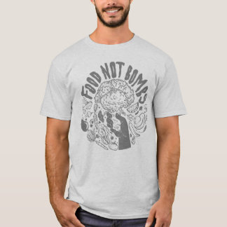 Voedsel niet Bombs grijs logo t-shirt