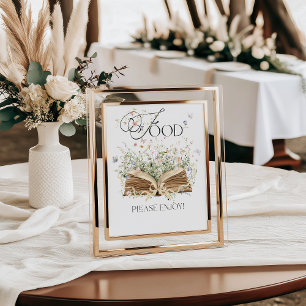 Voedsel Nieuw Hoofdstuk Boek Thema Wilde Bloem Poster