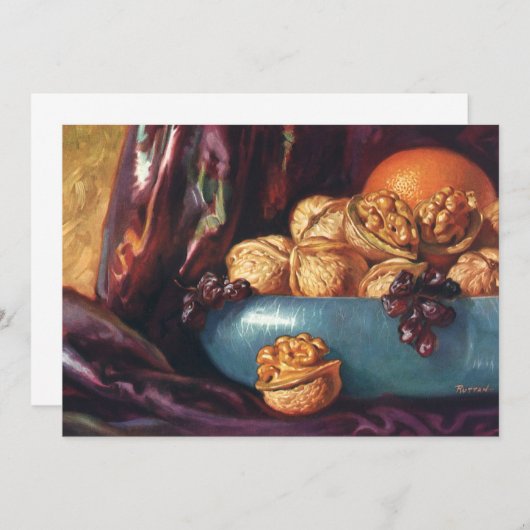  voedsel, noten en fruit in een blauwe Bowl (Voorkant / Achterkant)