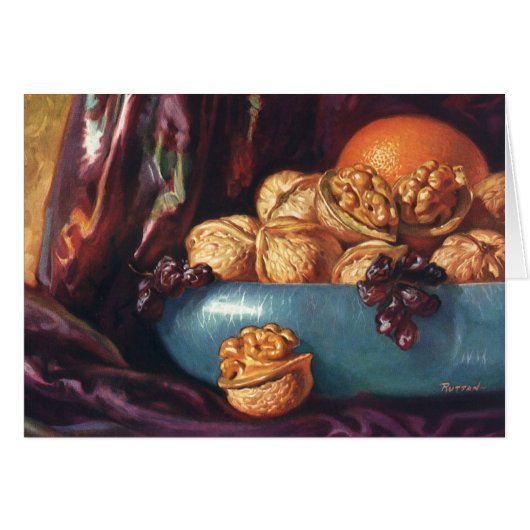  voedsel, noten en fruit in een blauwe Bowl (Voorkant Horizontaal)