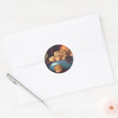  voedsel, noten en fruit in een blauwe Bowl Ronde Sticker (Envelop)