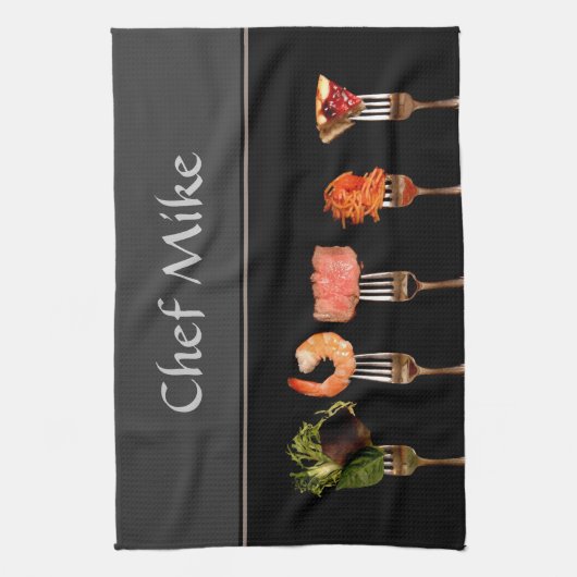 Voedsel op Forks Kitchen Towel Theedoek (Verticaal)