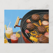 Voedsel op grill briefkaart (Voorkant)