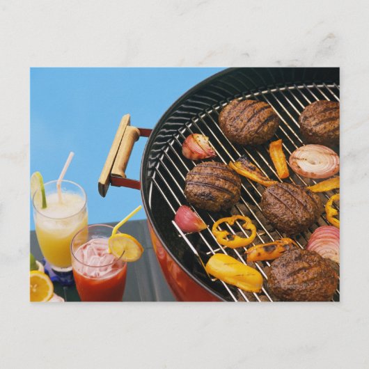 Voedsel op grill briefkaart (Voorkant)