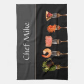 Voedsel op Vorken Keukenhanddoek (Verticaal)