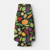 Voedsel op zwarte achtergrond flesjeskoeler (Voorkant)