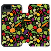 Voedsel op zwarte achtergrond incipio iPhone portemonnee hoesje (Agenda Open)