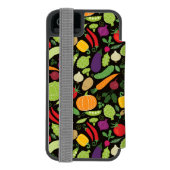 Voedsel op zwarte achtergrond incipio iPhone portemonnee hoesje (Agenda Achterkant)