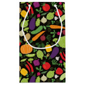 Voedsel op zwarte achtergrond klein cadeauzakje (Achterkant)