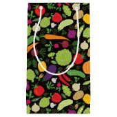 Voedsel op zwarte achtergrond klein cadeauzakje (Voorkant)