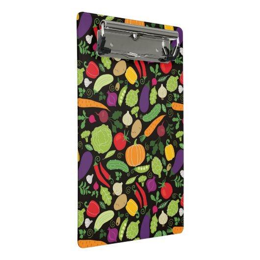 Voedsel op zwarte achtergrond mini klembord (Schuin)