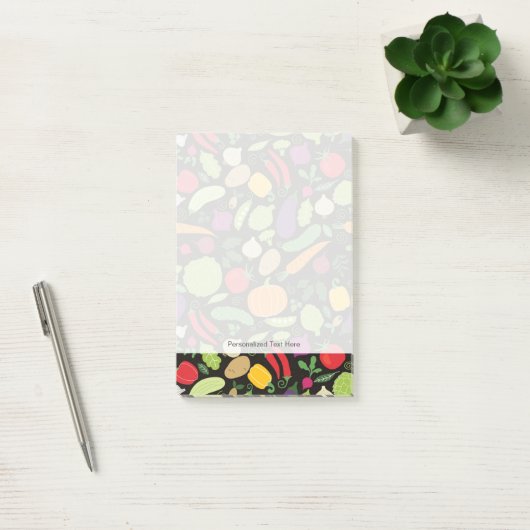Voedsel op zwarte achtergrond post-it® notes (Kantoor)